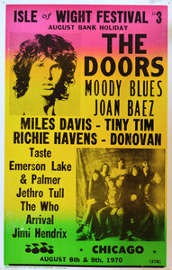 Vintage Music Art Poster Isle Of Wight Festival - The Doors - Moody Blues - Joan Baez 0263