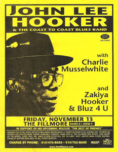 John Lee Hooker At The Fillmore Vintage Music Art Poster 0923
