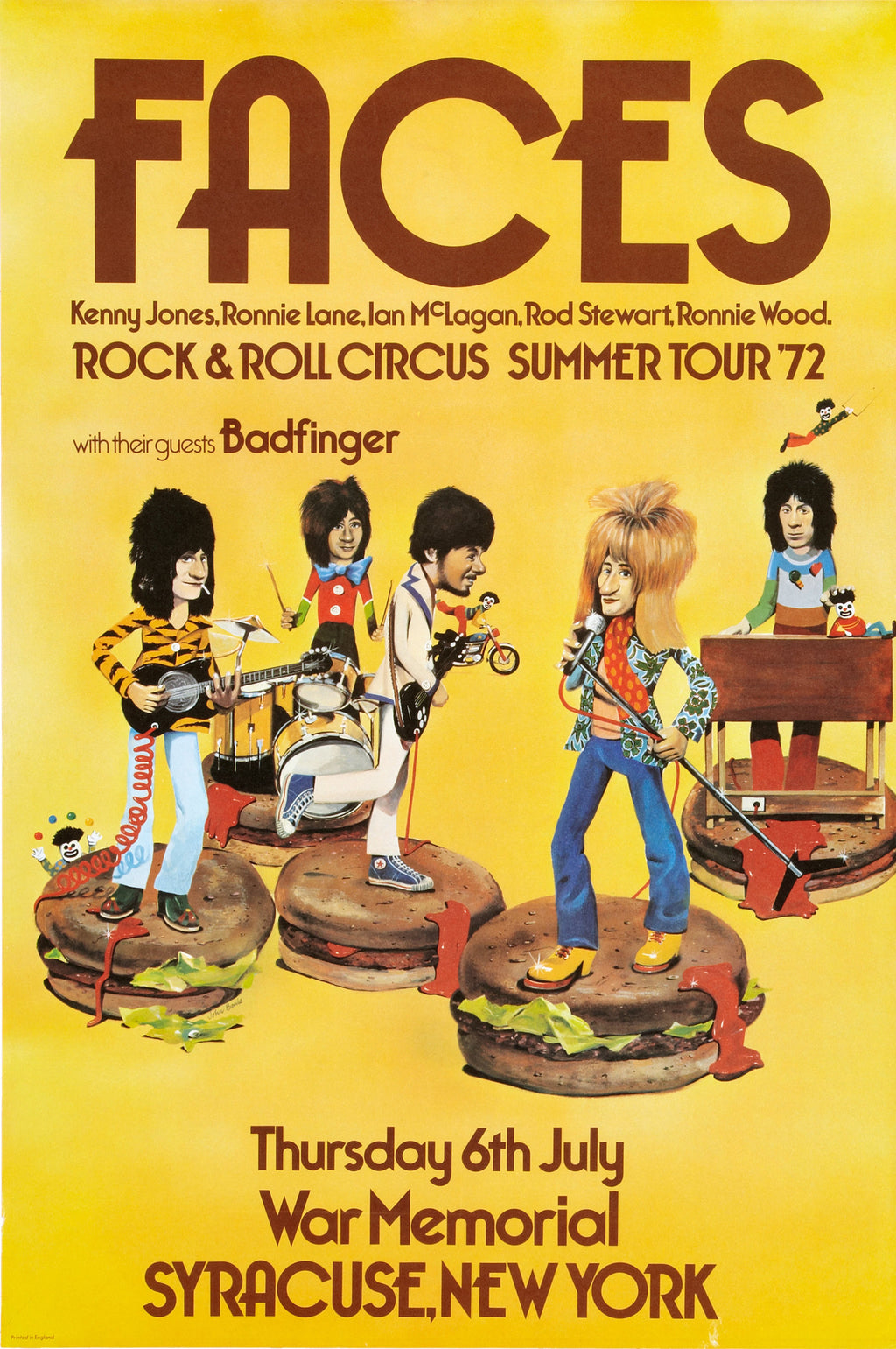 The Faces Summer Tour 1972 Vintage Music Art Poster 0936