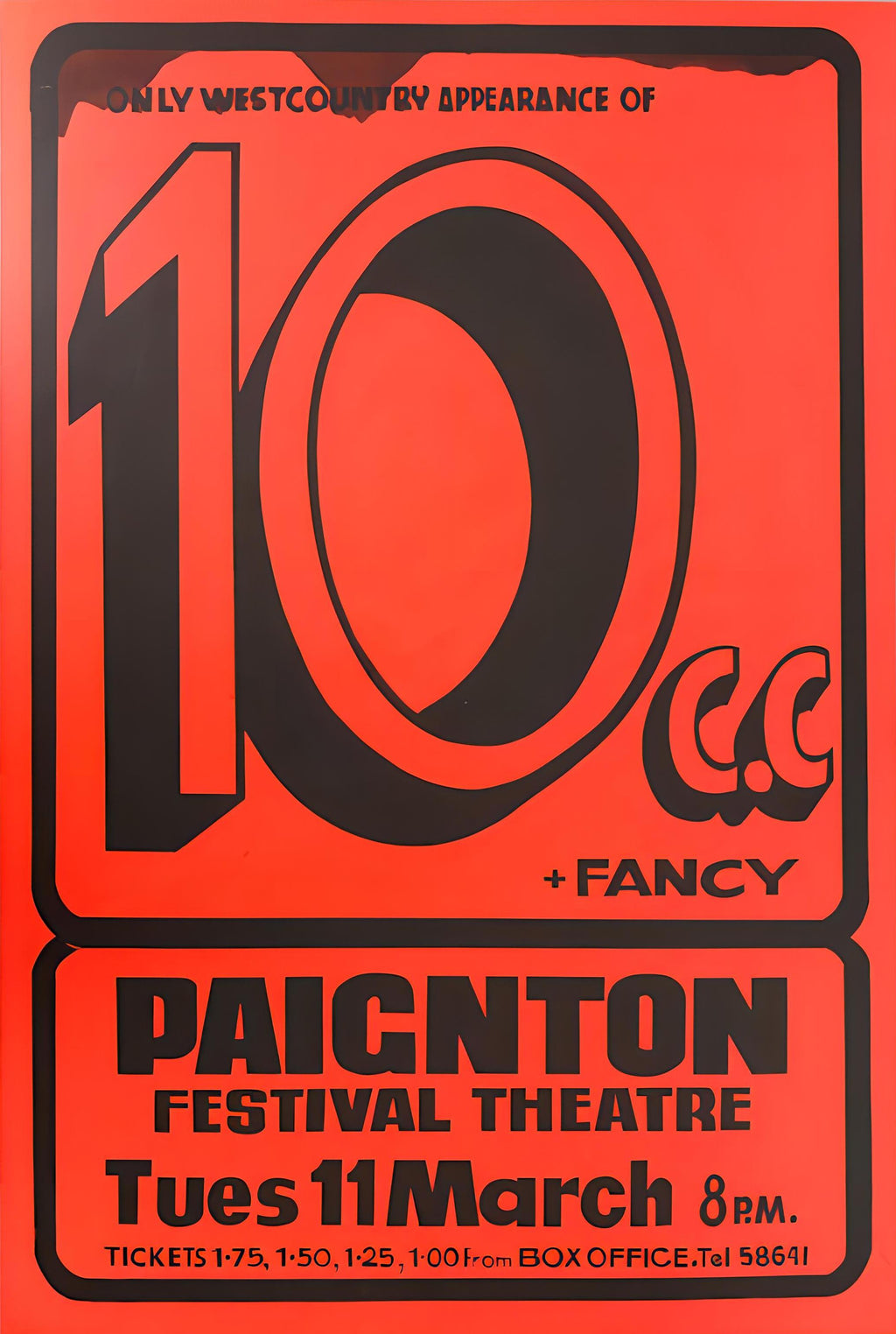 10cc At Paignton Vintage Music Art Poster 0942