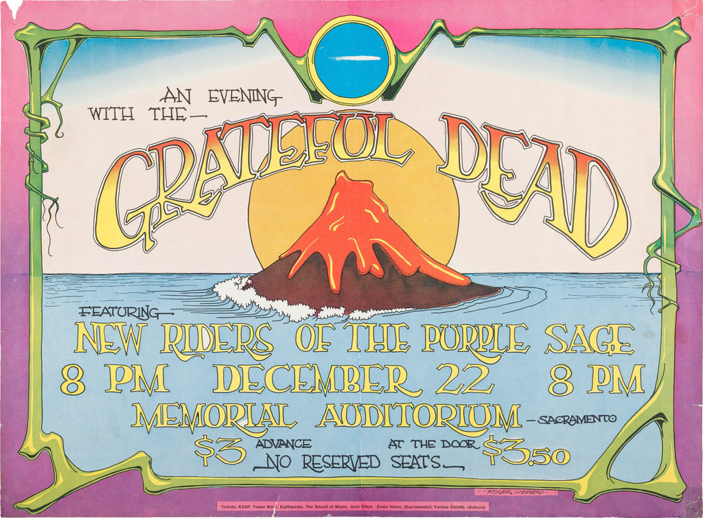 Vintage Music Art Poster Grateful Dead at Memorial Auditorium Sacramento No 0115