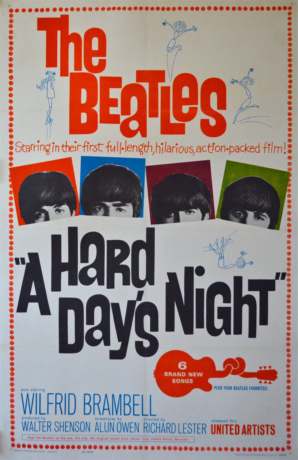 Vintage Music Art Poster - The Beatles "A Hard Day's Night" - 0330