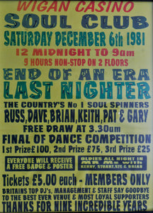 Vintage Music Art Poster - Wigan Casino Soul Club 0361
