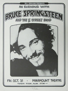 Vintage Music Art Poster - Bruce Springsteen At The Paramount Theatre 0366