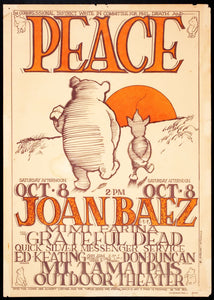 Vintage Music Art Poster - Joan Baez & The Grateful Dead   0023