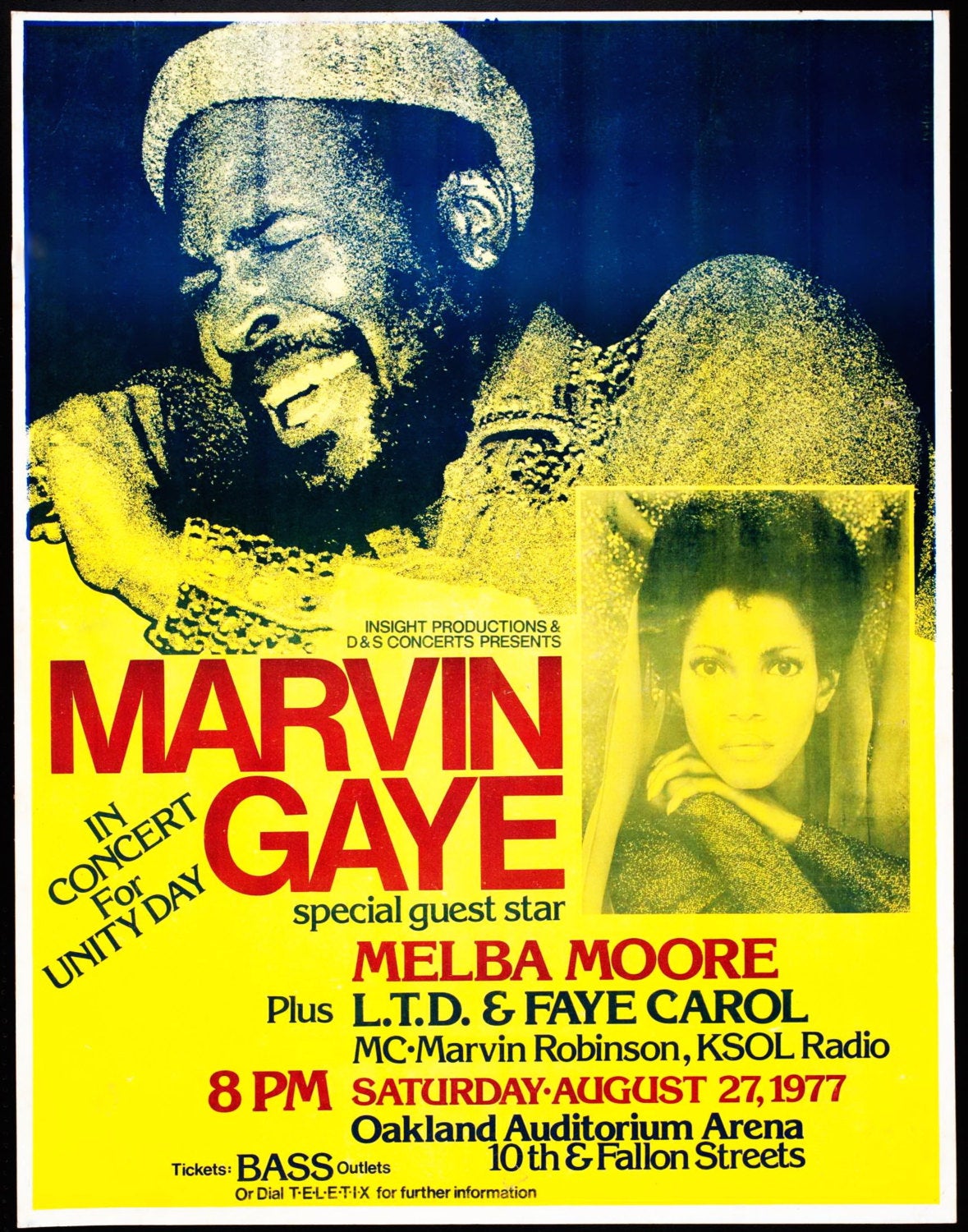 Vintage Music Art Poster Marvin Gaye Special Guest Melba Moore   0254