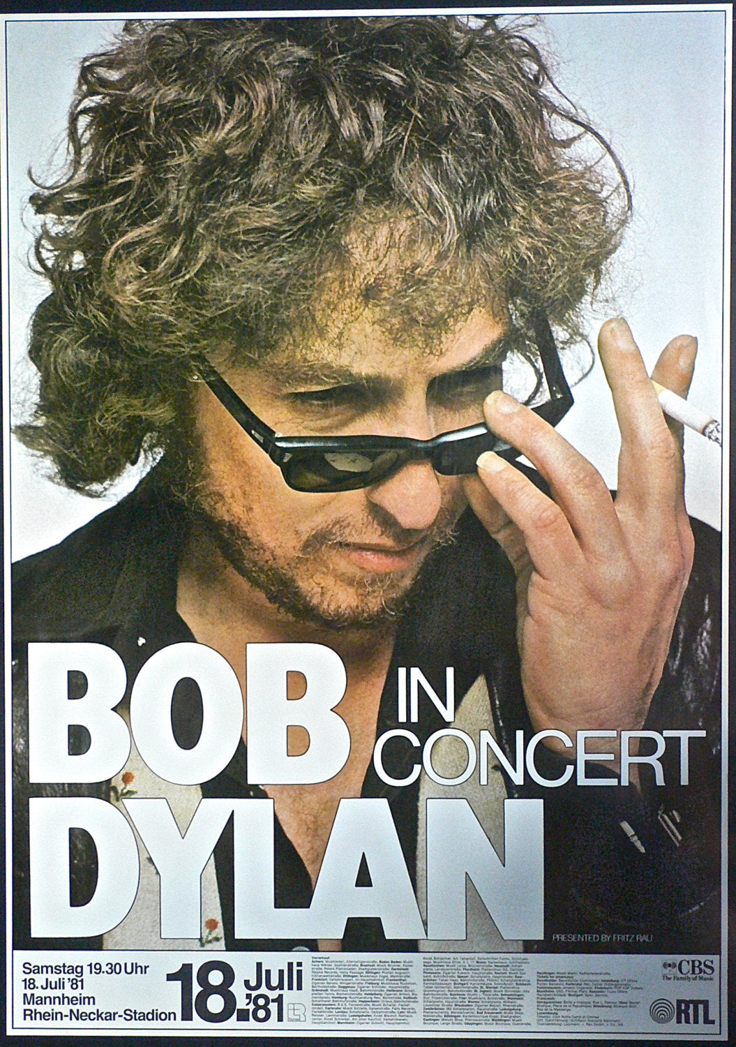 Vintage Music Art Poster - Bob Dylan In Concert  0269