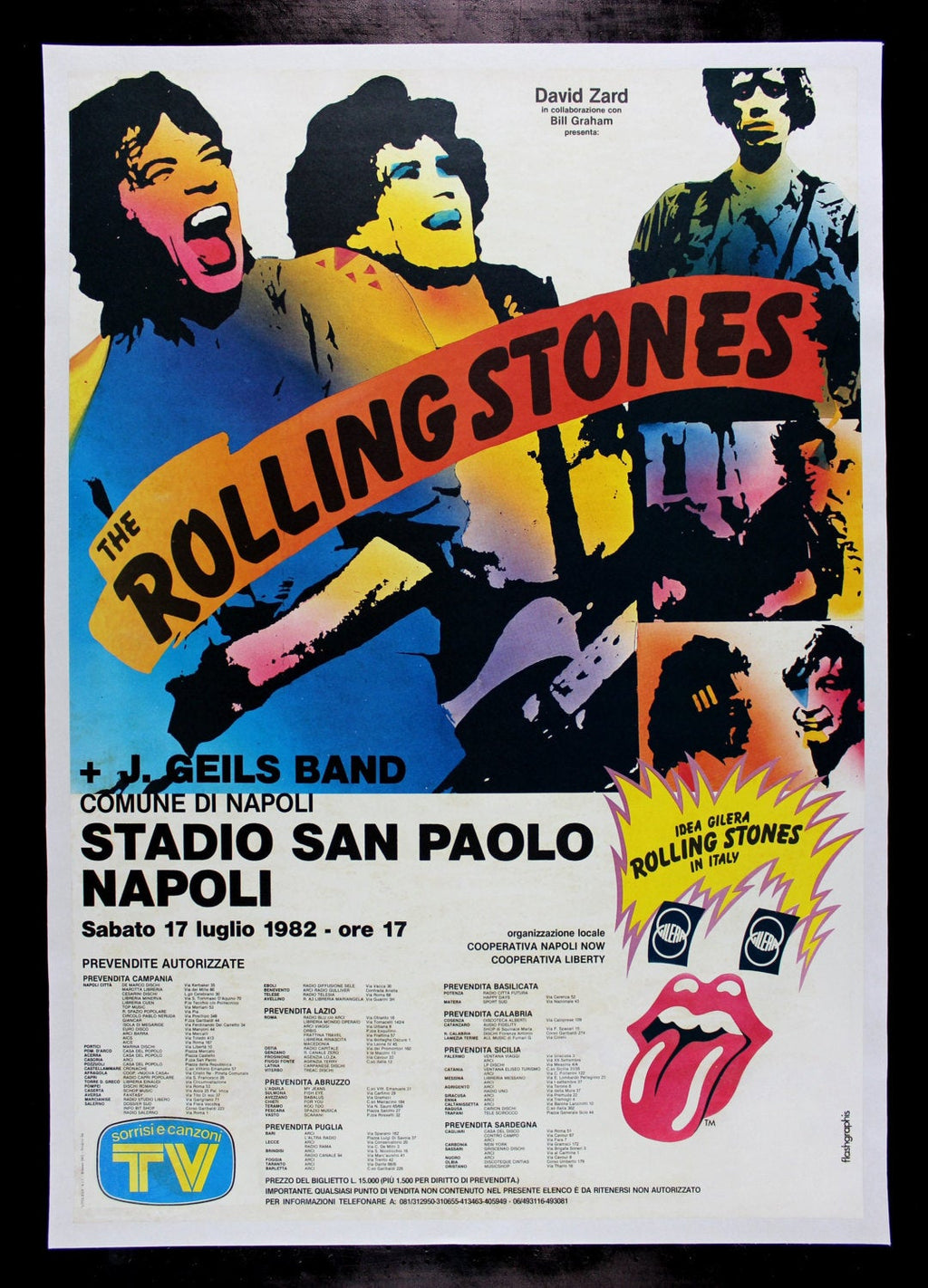 Vintage Music Art Poster - The Rolling Stones In Napoli 0293