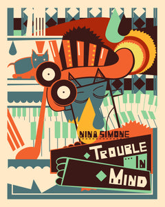 Vintage Music Art Poster - Nina Simone Trouble In Mind  0309