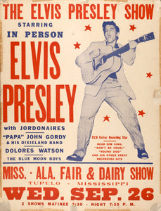 Vintage Music Art Poster - Elvis Presley In Tupelo Mississippi 0391
