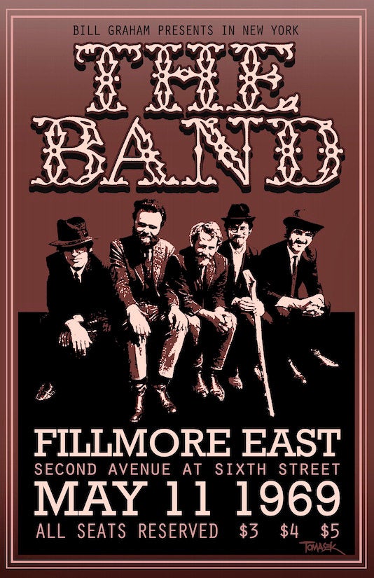Vintage Music Art Poster - The Band At Fillmore East 1996 - 0416