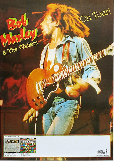 Vintage Music Art Poster - Bob Marley And The Wailers On Tour 0510