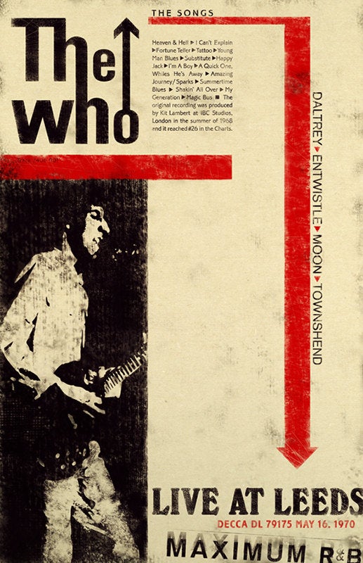 Vintage Music Art Poster - The Who Live At Leeds  0010