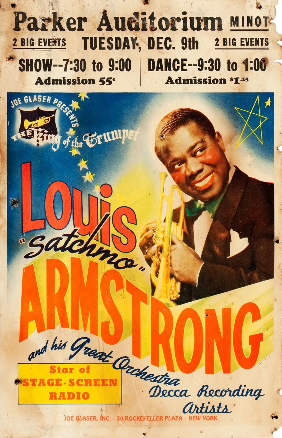 Vintage Music Art Poster - Louis Armstrong - 0264