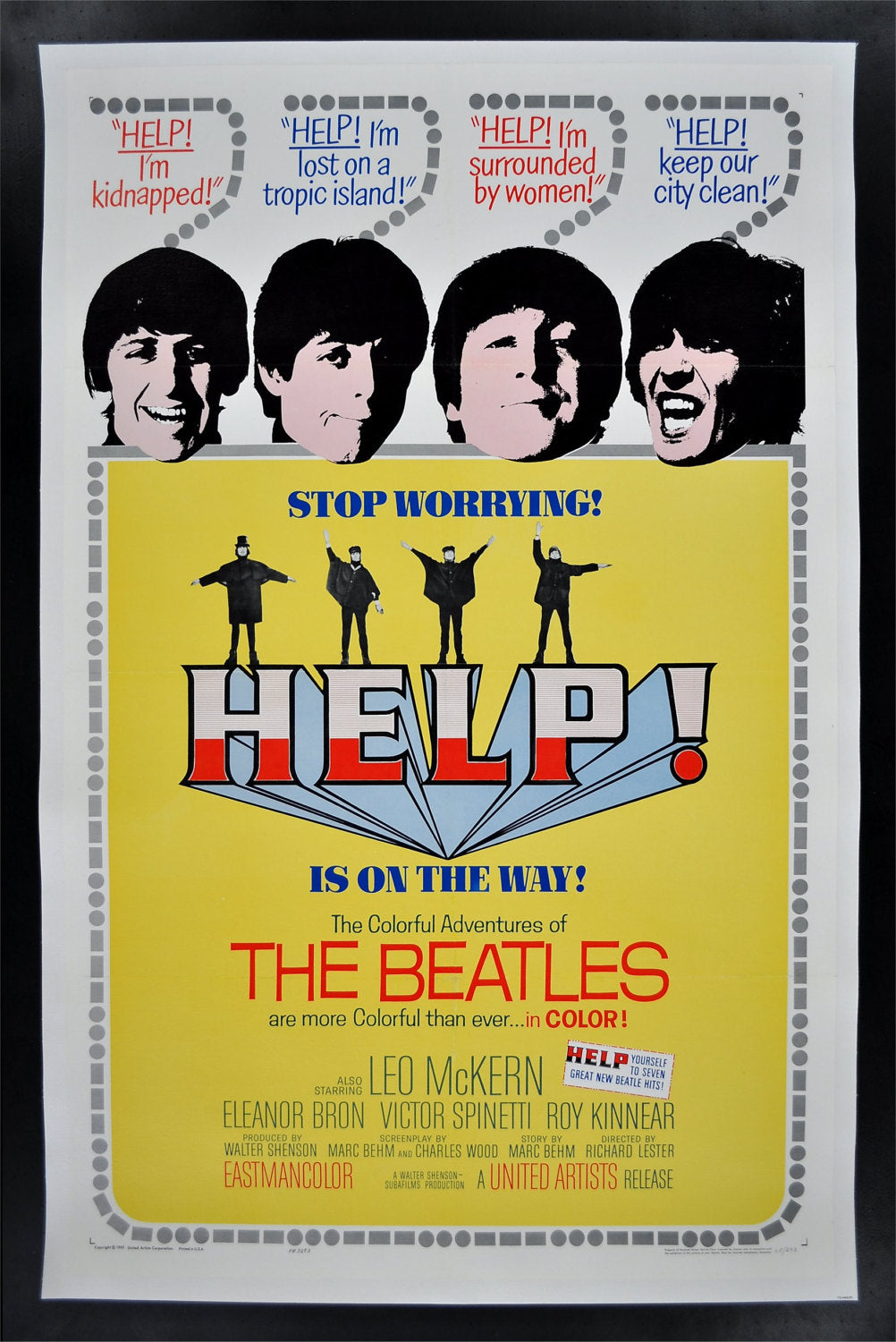 Vintage Music Art Poster - The Beatles Help - 0266