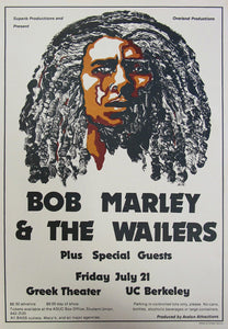 Vintage Music Art Poster - Bob Marley & The Wailers UC Berkeley - 0292