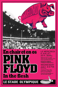 Vintage Music Art Poster - Pink Floyd In The Flesh Le Stade Olympique - 0567