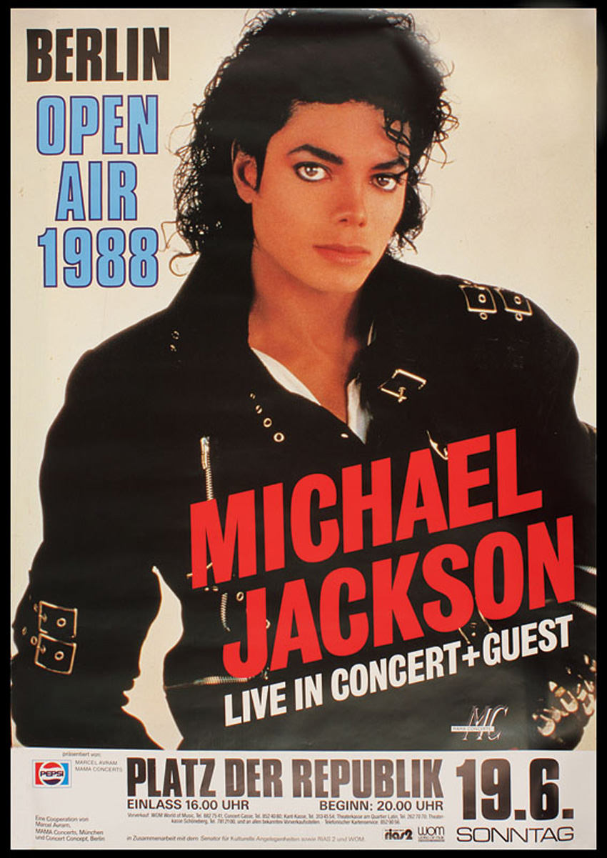 Vintage Music Art Poster - Michael Jackson Live In Concert Berlin 1988 - 0569