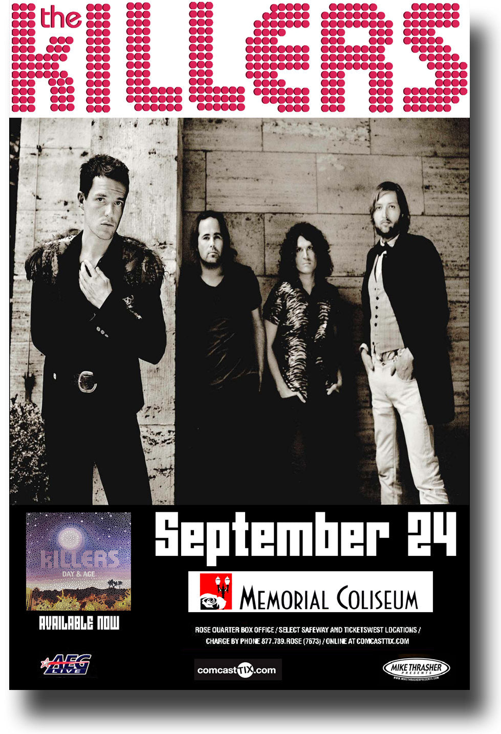 Vintage Music Art Poster The Killers  Memorial Coliseum - 0613
