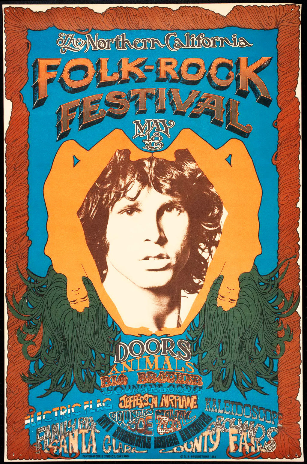 Vintage Music Art  - Northern California Folk-Rock Festival  The Doors Animals Jefferson Airplane 0656