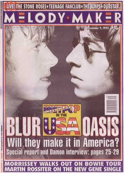 ③MELODY·MAKER　付録　両面ポスター　OASIS BLUR Vintage Music Art - Melody Maker - Blur v Oasis 0661 – The