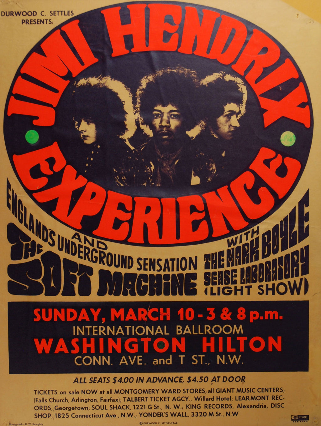 Vintage Music Art  -  Jimi Hendrix Washington Hilton  0667