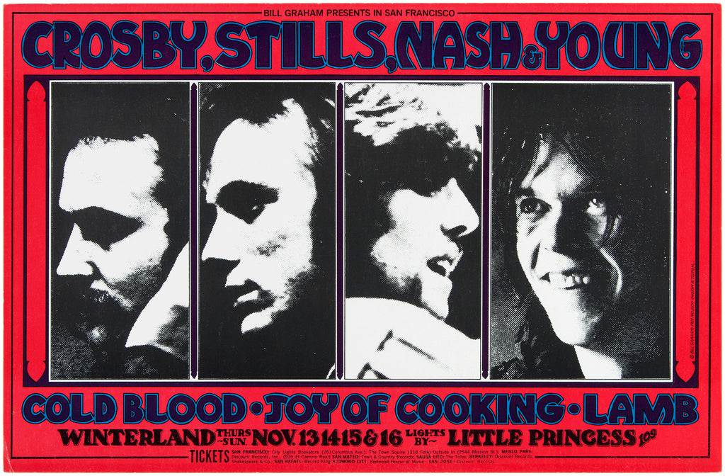 Vintage Music Art  -  Crosby, Stills, Nash, Young - San Francisco  0676