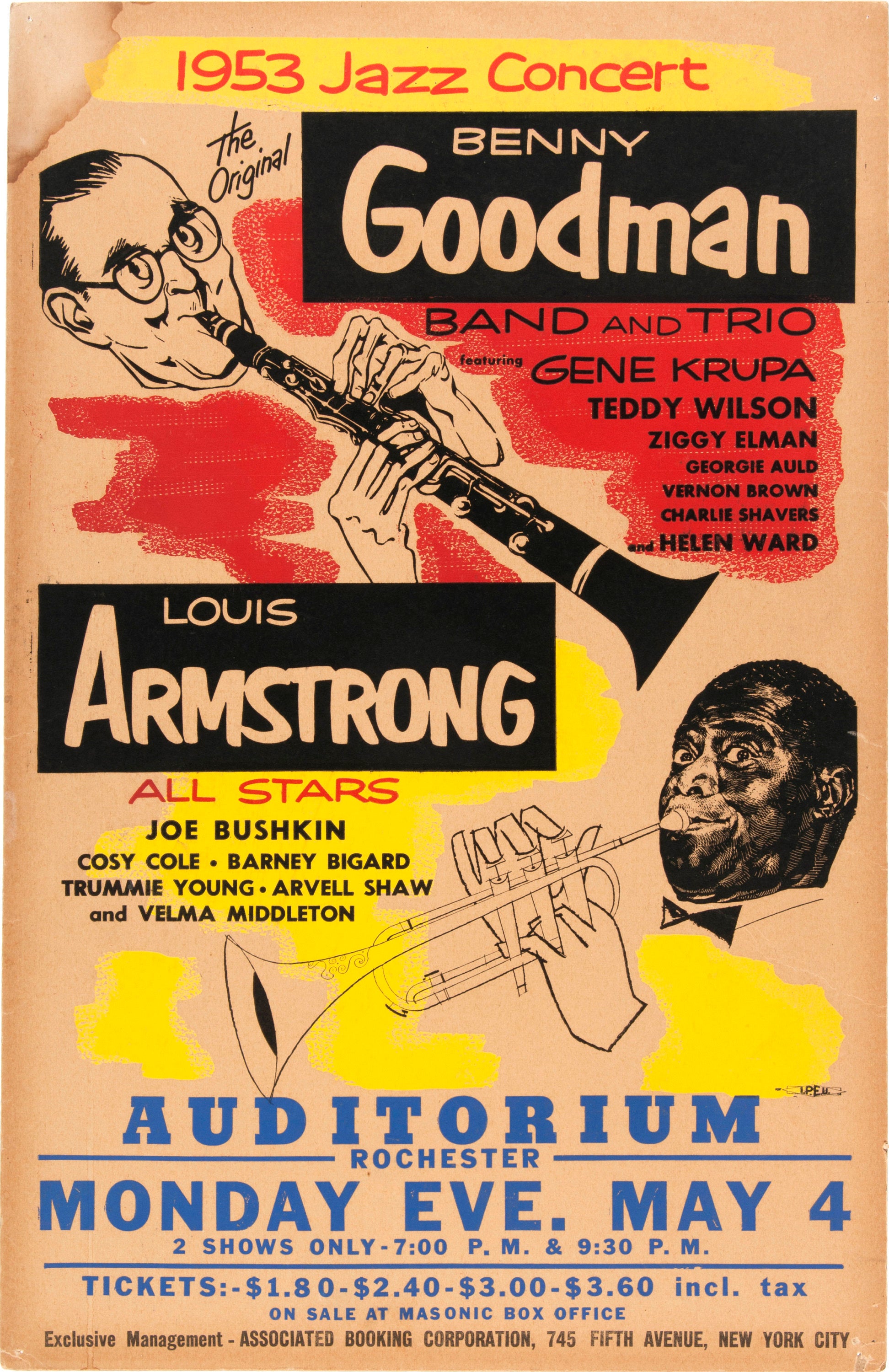 Vintage Music Art  -  Benny Goodman & Louis Armstrong   0680