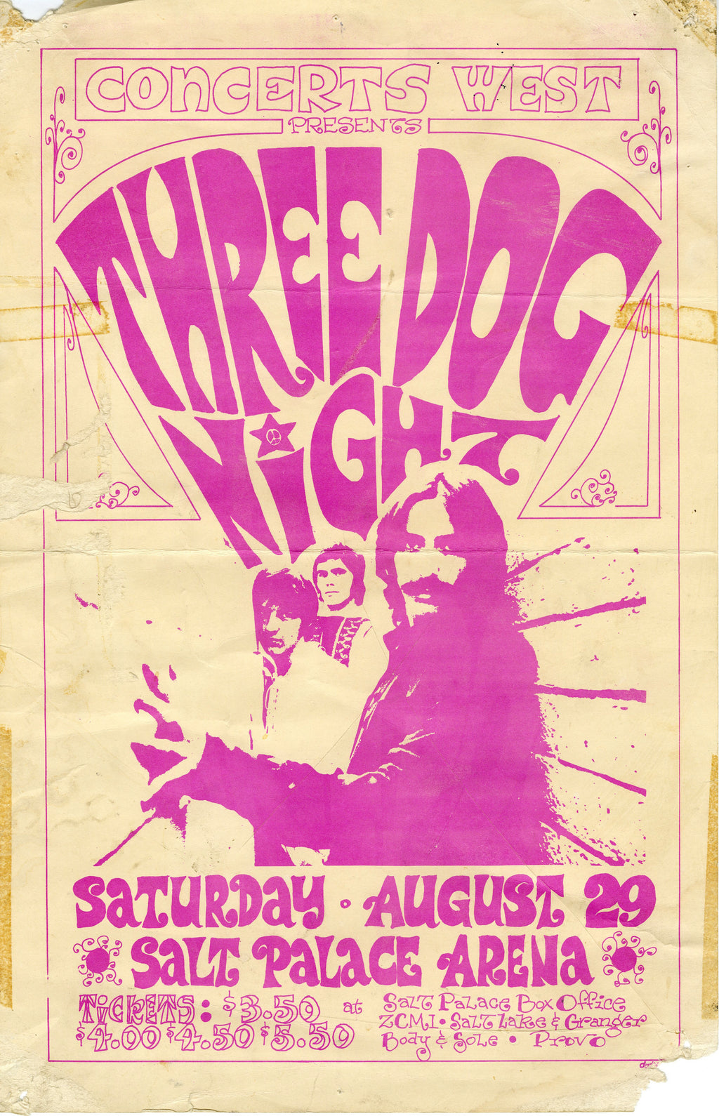 Vintage Music Art  -  Three Dog Night - Salt palace Arena  0684