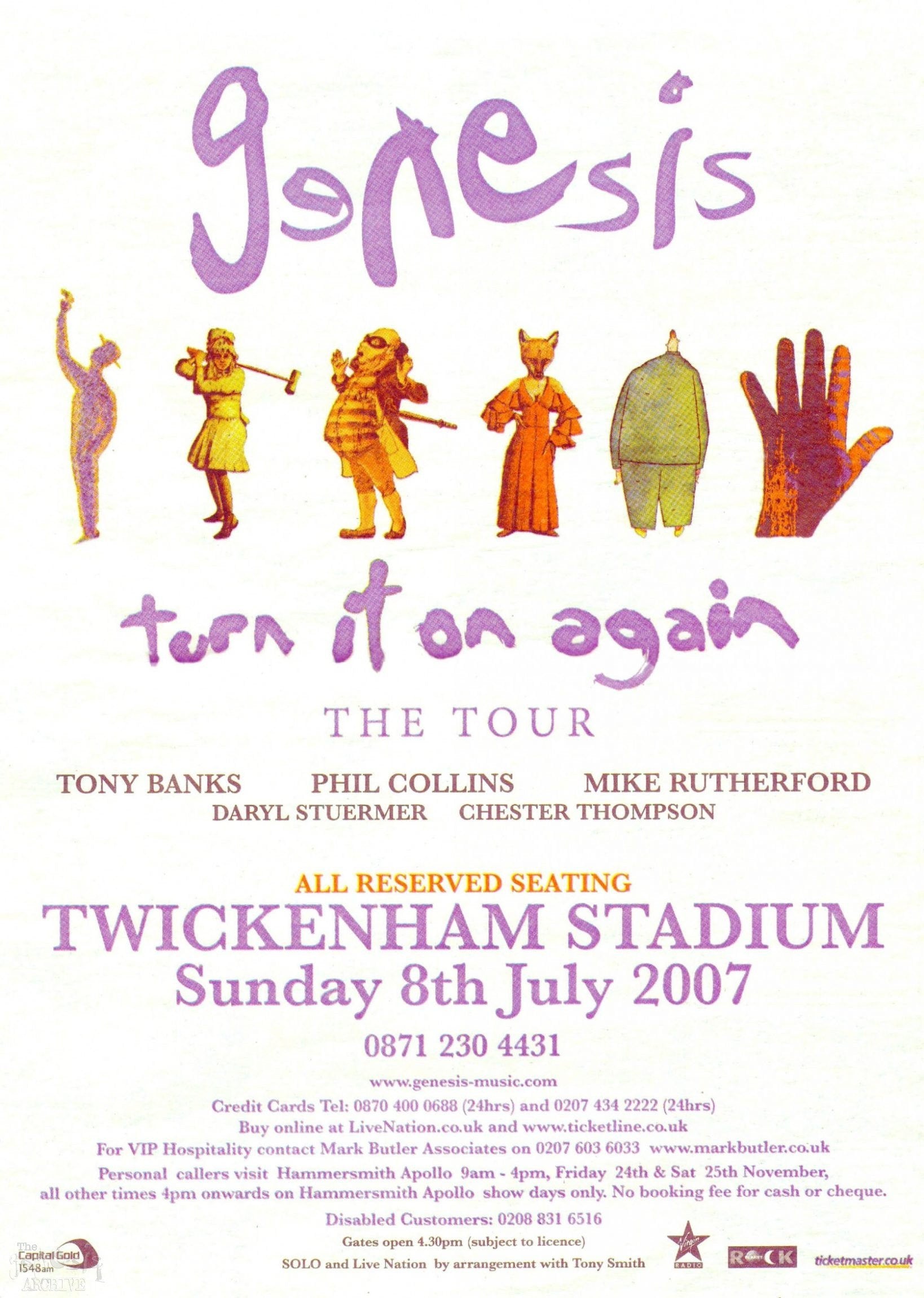 Vintage Music Art The - Genesis On Tour - Turn It On Again Twickenham 0709