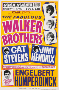 0731 Vintage Music Art  - The Walker Brothers Cat Stevens Jimi Hendrix