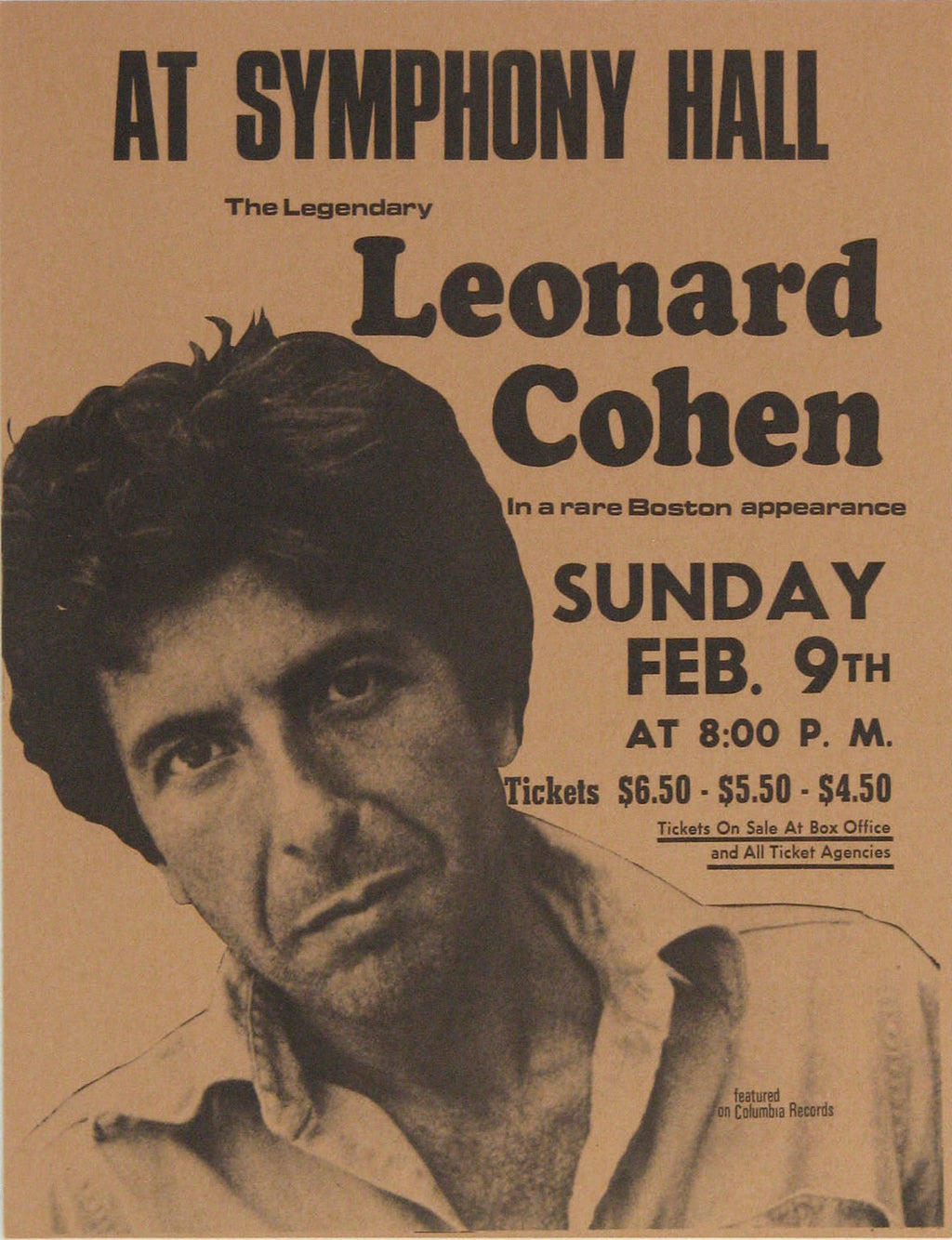 0725 Vintage Music Art  - Leonard Cohen