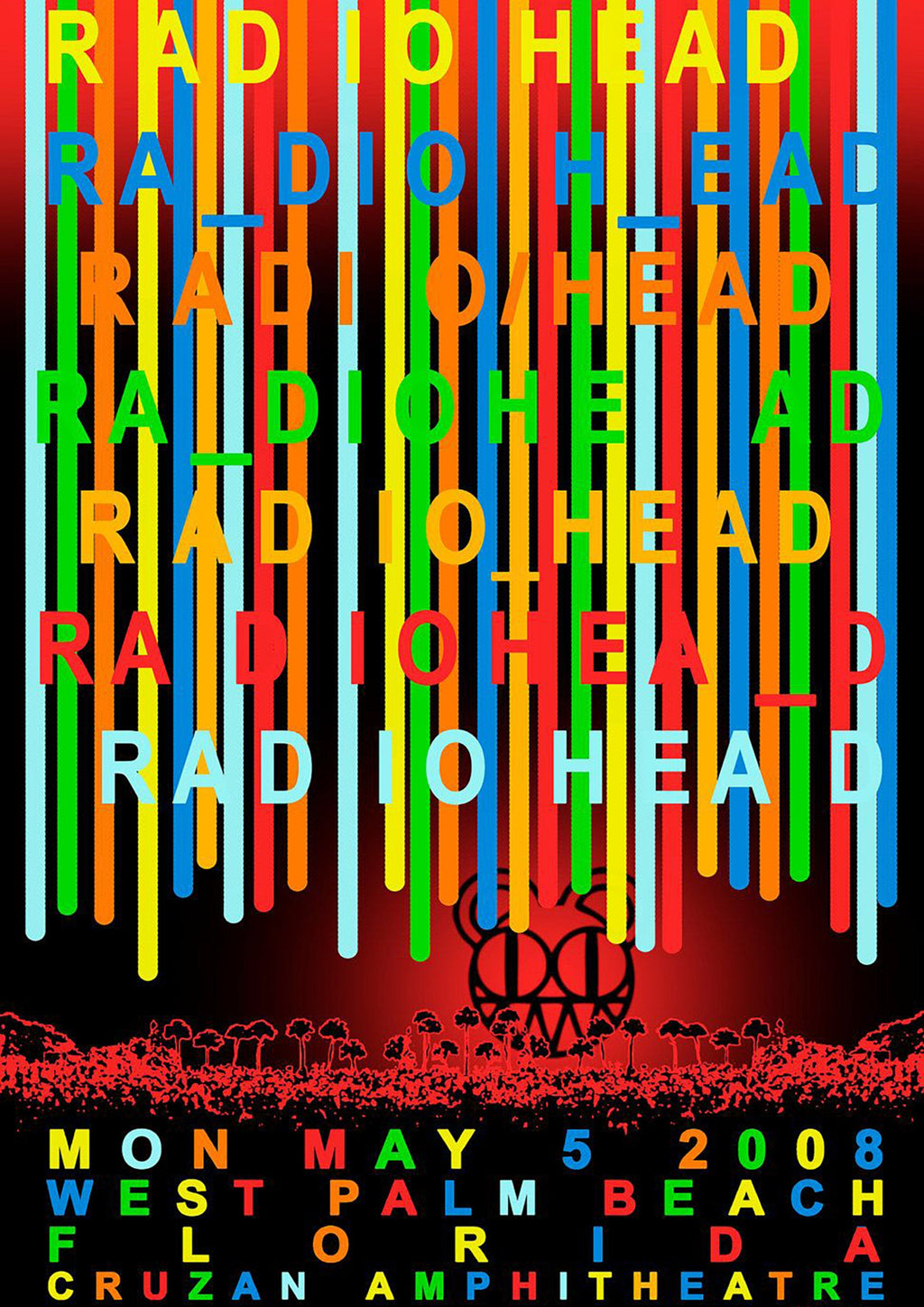 0774 Vintage Music Art Poster - Radiohead West Palm Beach Florida