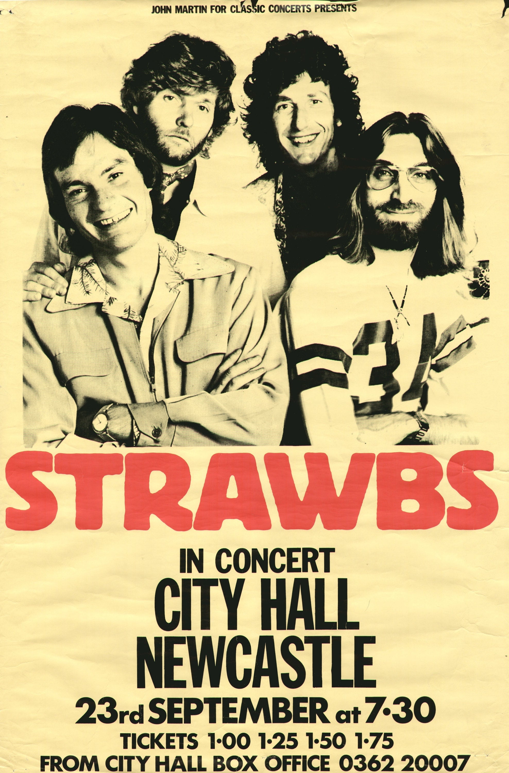 0780 Vintage Music Art Poster - Strawbs City Hall Newcastle