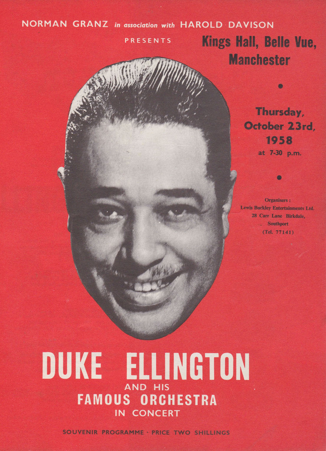0782 Vintage Music Art Poster - Duke Ellington Belle Vue Manchester