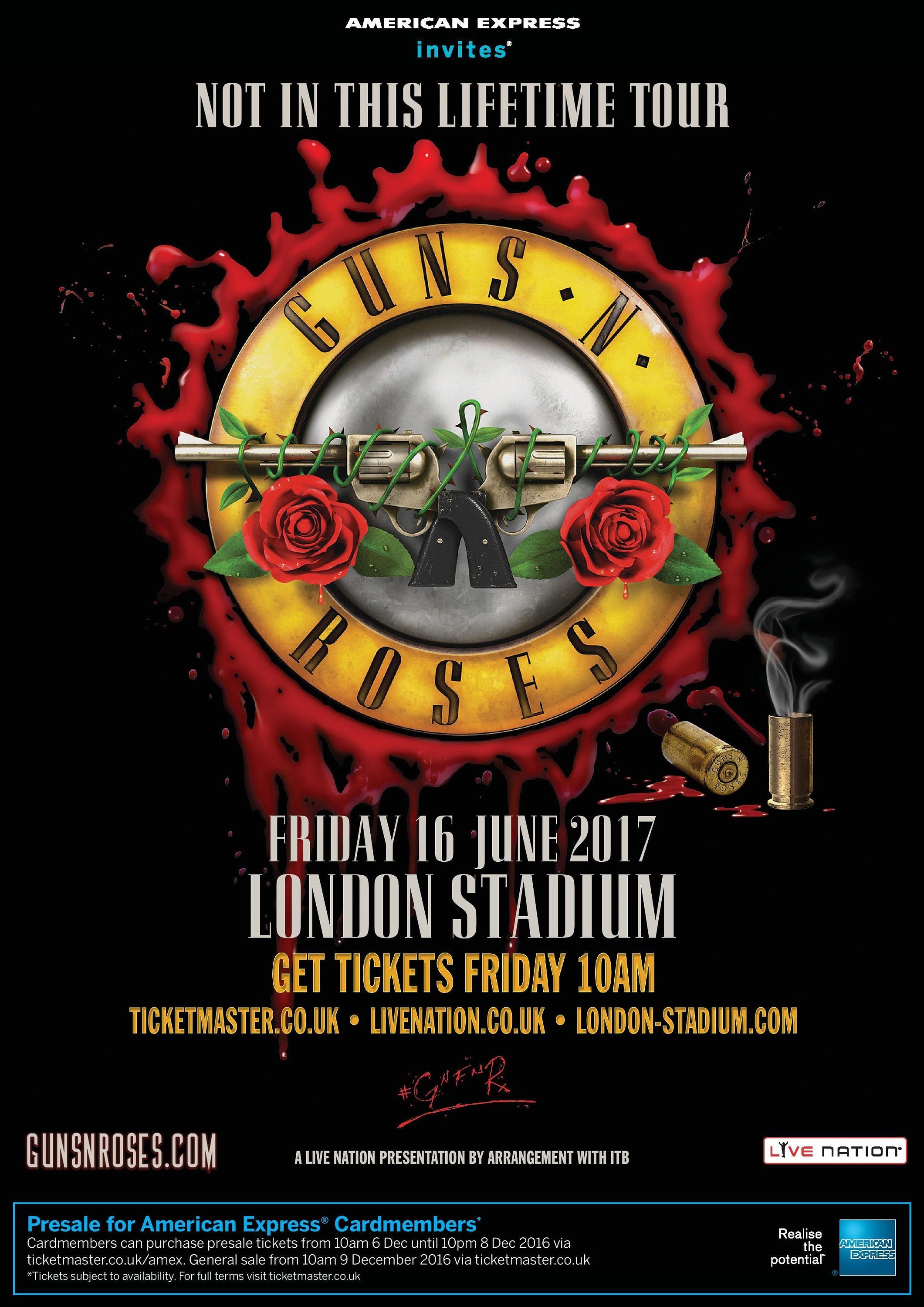 0797 Vintage Music Art Poster - Guns 'n Roses - Not In This Lifetime Tour