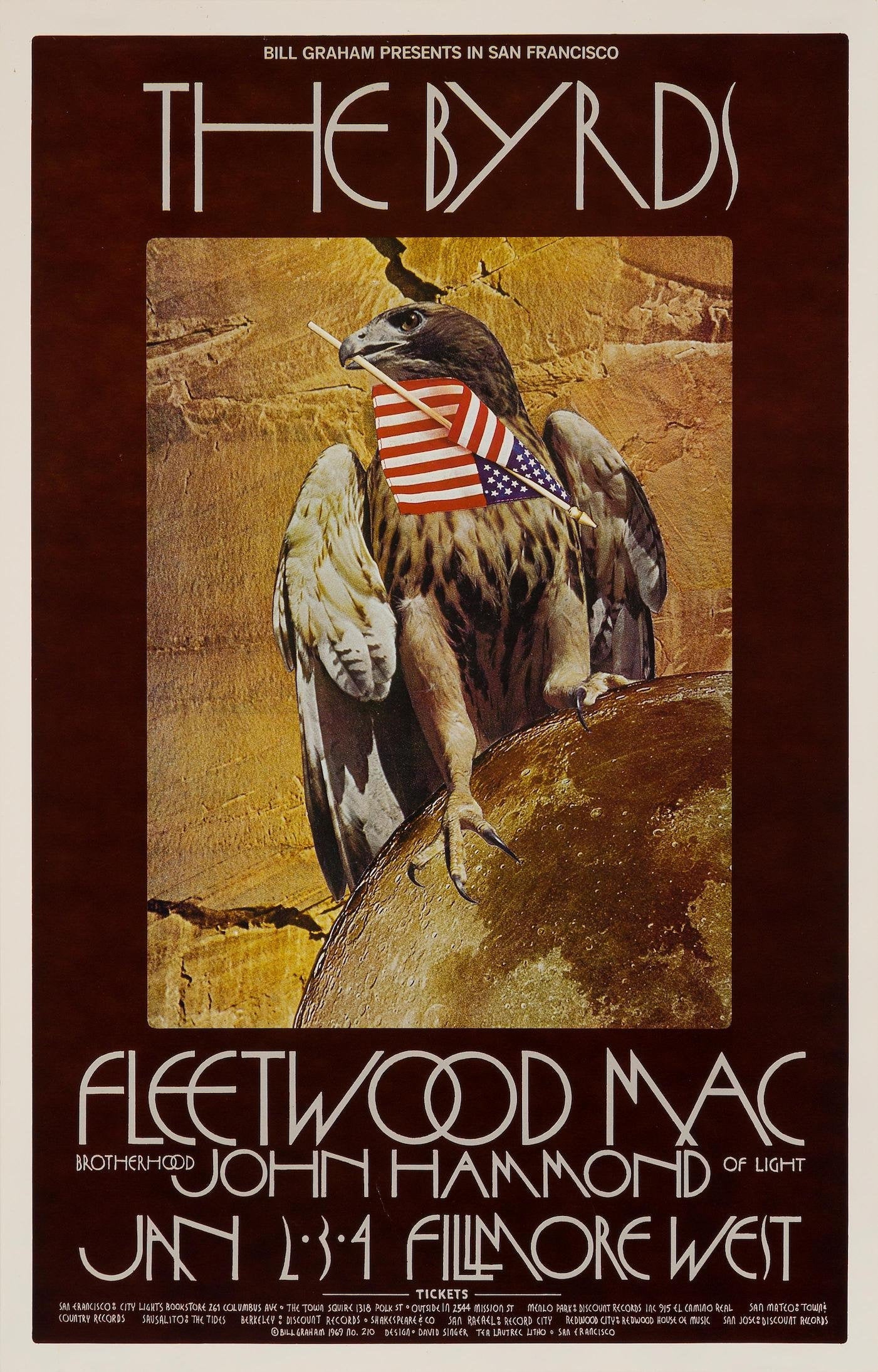 Vintage Music Art  - The Byrds & Fleetwood Mac At Fillmore West   0821