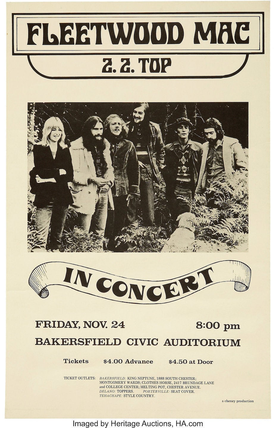 Vintage Music Art  - Fleetwood Mac & Z.Z. Top At Bakersfield Civic Auditorium   0822