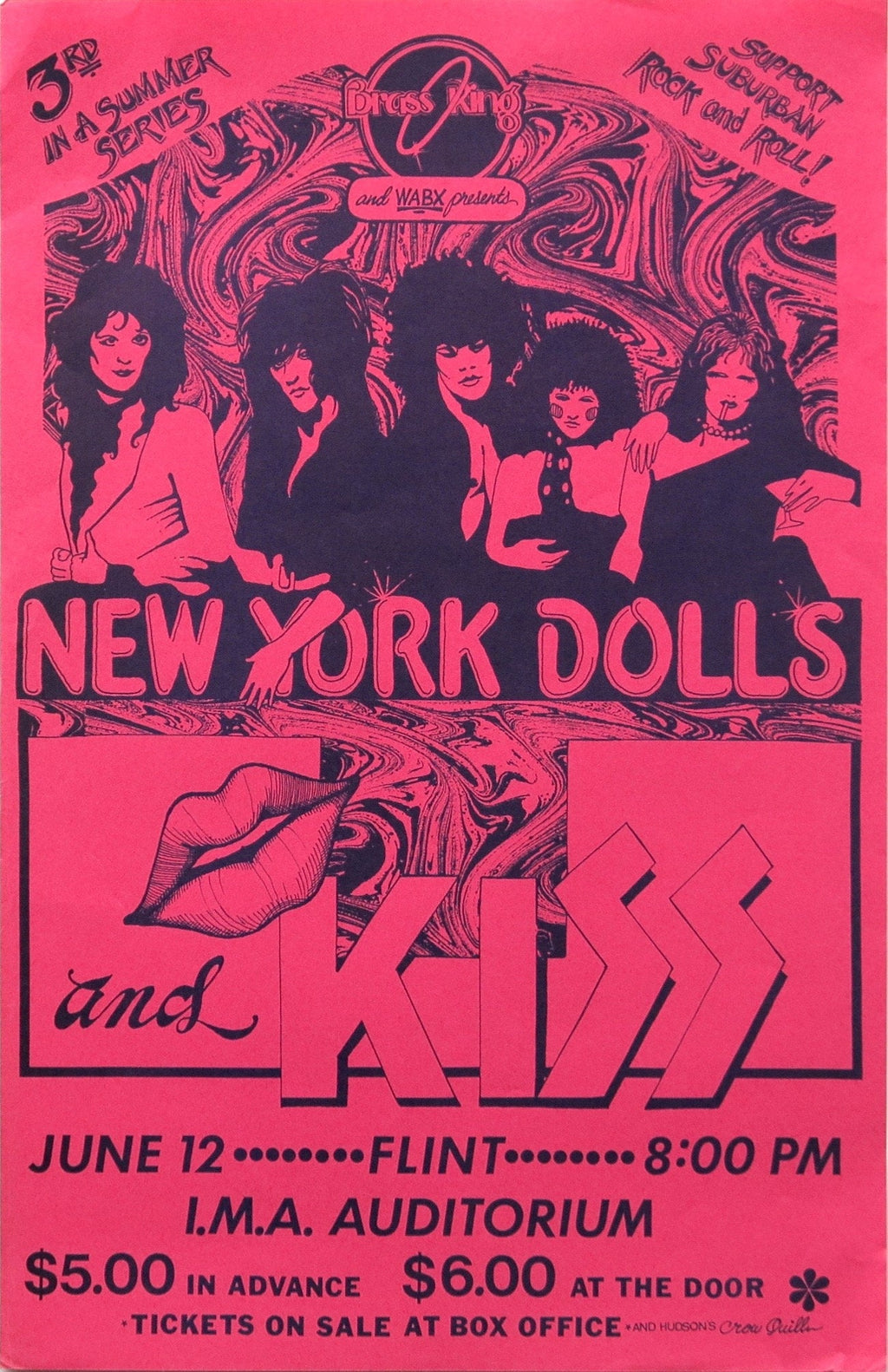 Vintage Music Art  -  New York Dolls & Kiss IMA Auditorium  0841