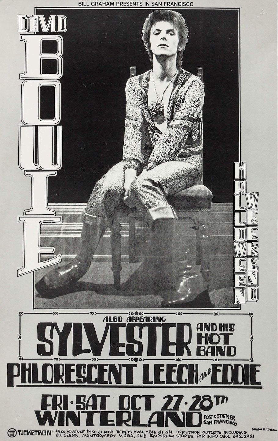 Vintage Music Art  -  David Bowie At Winterland San Francisco  0844