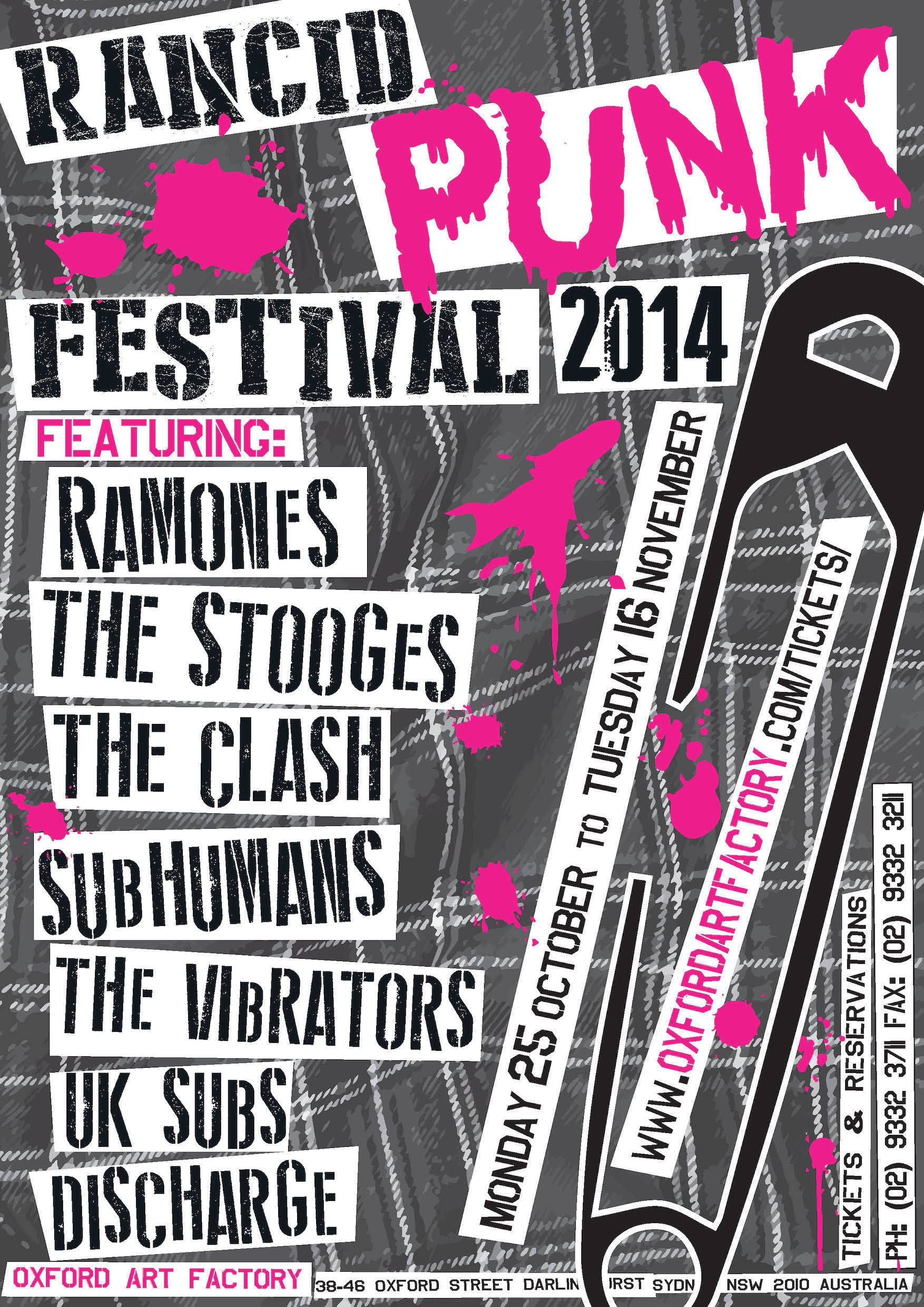 Vintage Music Art  -  Rancid Punk Festival 2014 - Ramones - The Clash - UK Subs  0853